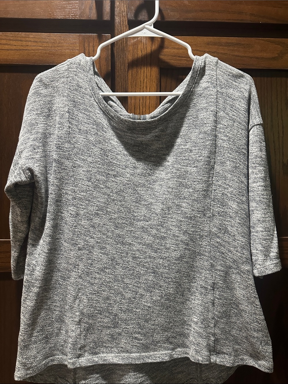 aerie Heather Gray Relaxed Shirt with back zipper